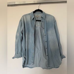 All Saints Women’s Sky Blue Chambray Denim Shirt